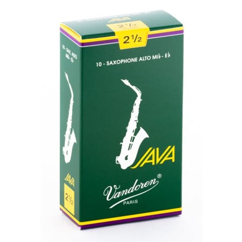 Vandoren JAVA Alto Saxophone Reeds Strength - 2.5, Box of 10