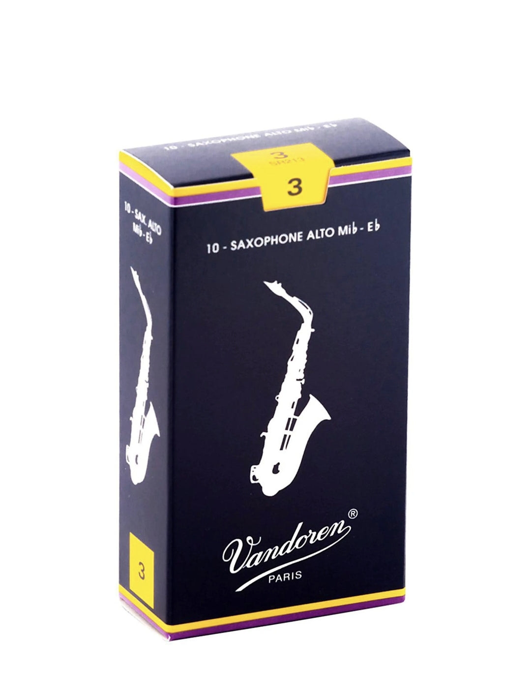 Cañas para saxofón alto Vandoren, fuerza 3, caja de 10