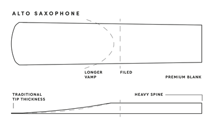 D'Addario Organic Reserve Classic Alto Sax Reeds, Strength 3.0, 3-pack Filed Reeds