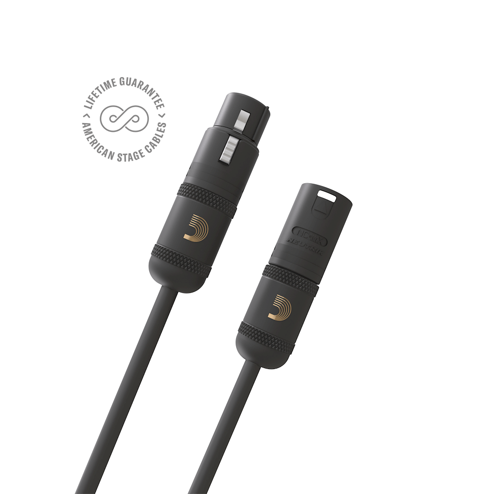 D'Addario American Stage XLR Microphone/Powered Speaker Cable, XLR to XLR - 25ft.