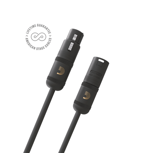 D'Addario American Stage XLR Microphone/Powered Speaker Cable, XLR to XLR - 25ft.