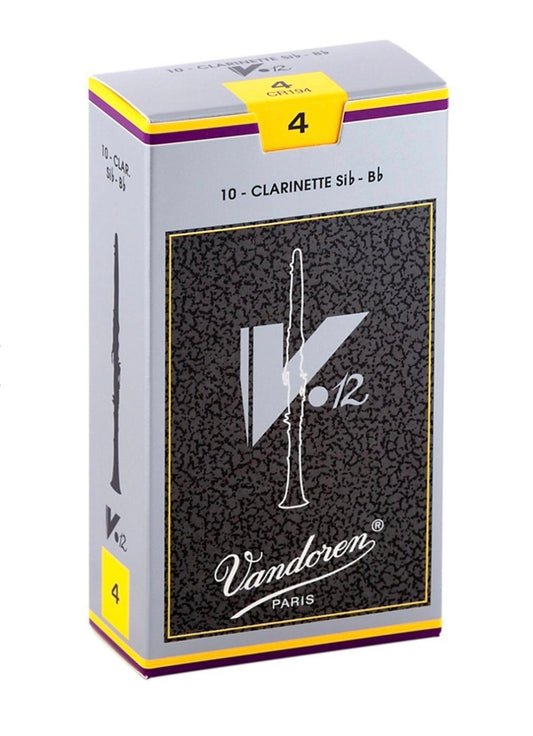 Vandoren V12 Bb Clarinet Reeds Strength 4 Box of 10