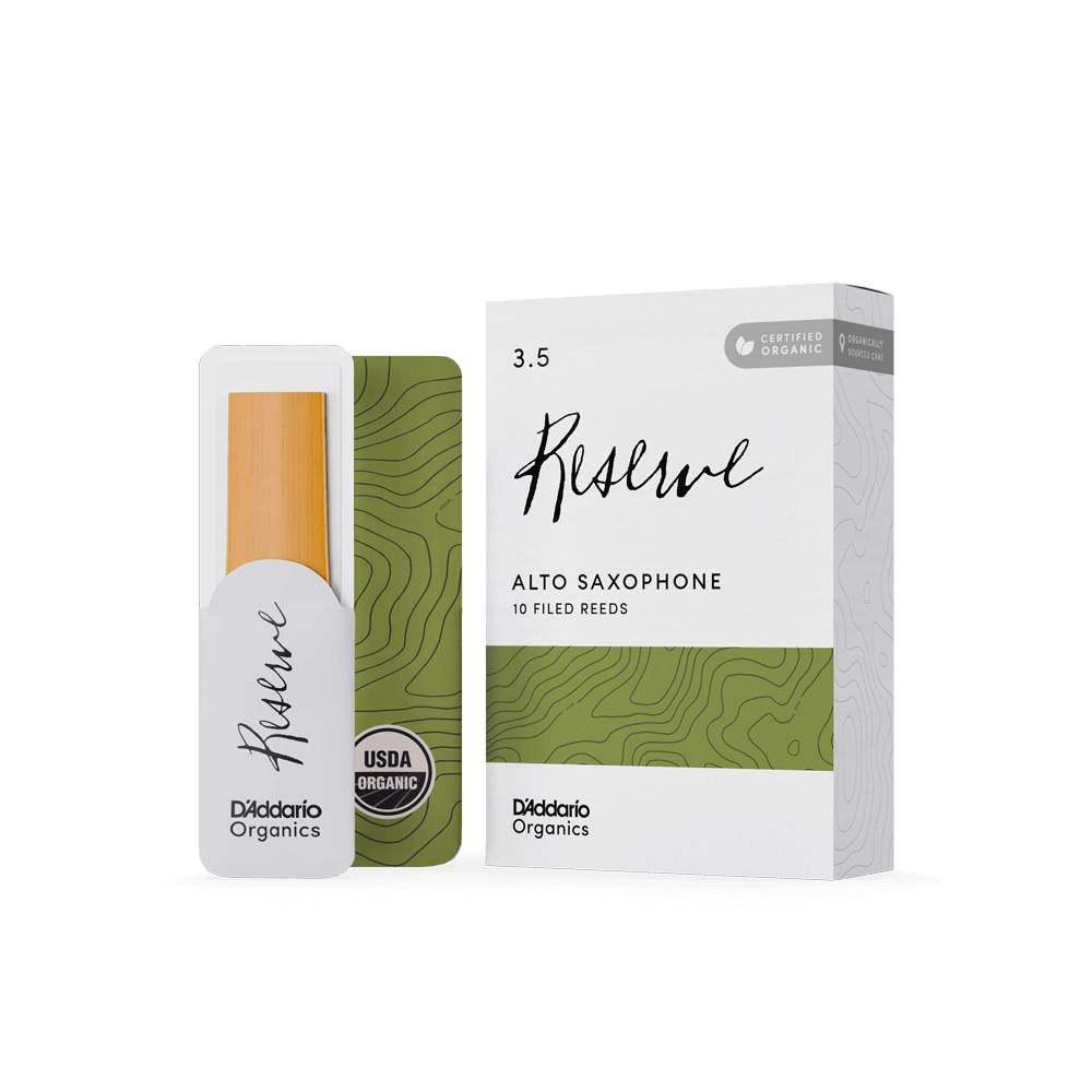 D'Addario Organic Reserve Alto Sax Reeds, Strength 3.5, 10-pack Filed Reeds (NOS)