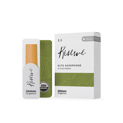 D'Addario Organic Reserve Alto Sax Reeds, Strength 3.5, 10-pack Filed Reeds (NOS)