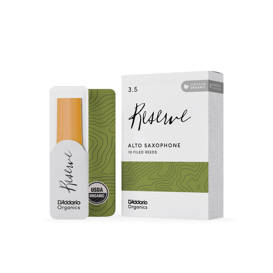 D'Addario Organic Reserve Alto Sax Reeds, Strength 3.5, 10-pack Filed Reeds (NOS)