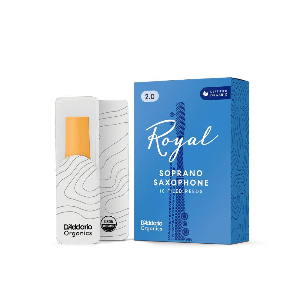 D'Addario Royal Organic Soprano Saxophone Reeds Strength 3.5, Individually-Sealed, 10-Pack