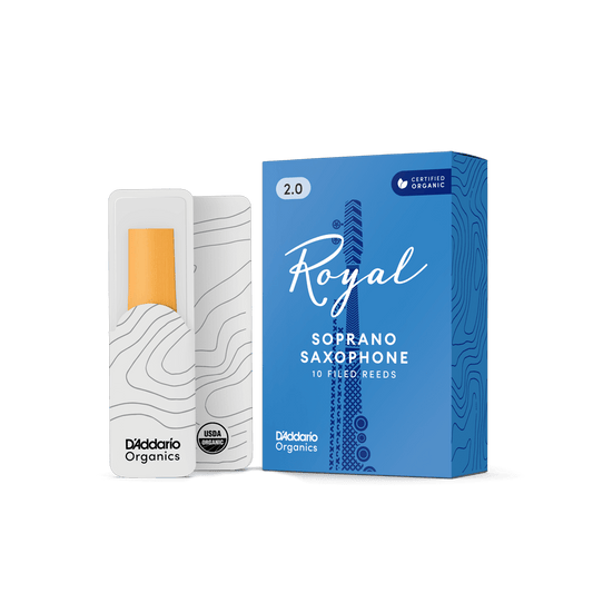 D'Addario Royal Organic Soprano Saxophone Reeds Strength 3.5, Individually-Sealed, 10-Pack