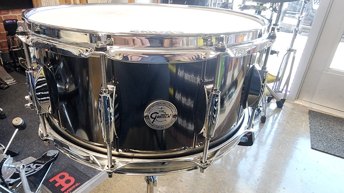 Caja Gretsch de níquel negro sobre acero de 14 x 6,5"