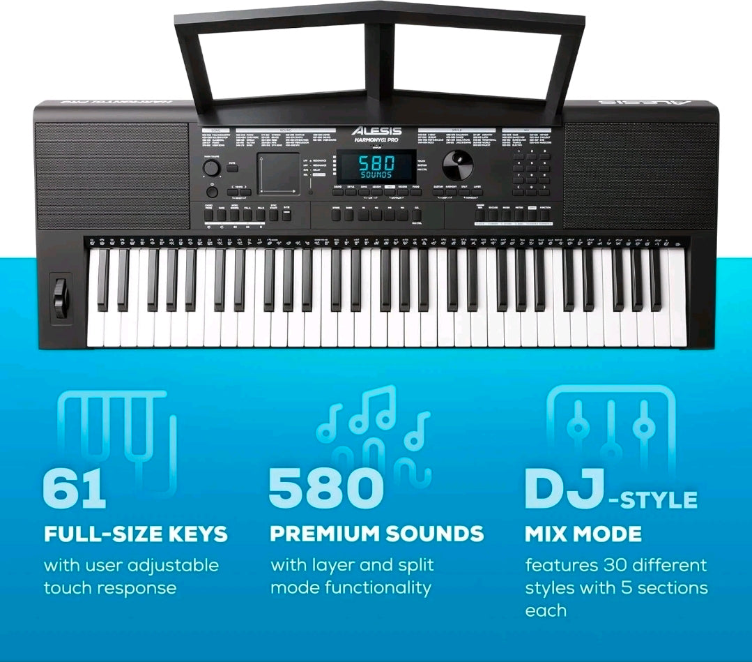 ALESIS HARMONY 61 PRO Keyboard w/ Stand & Bench Combo