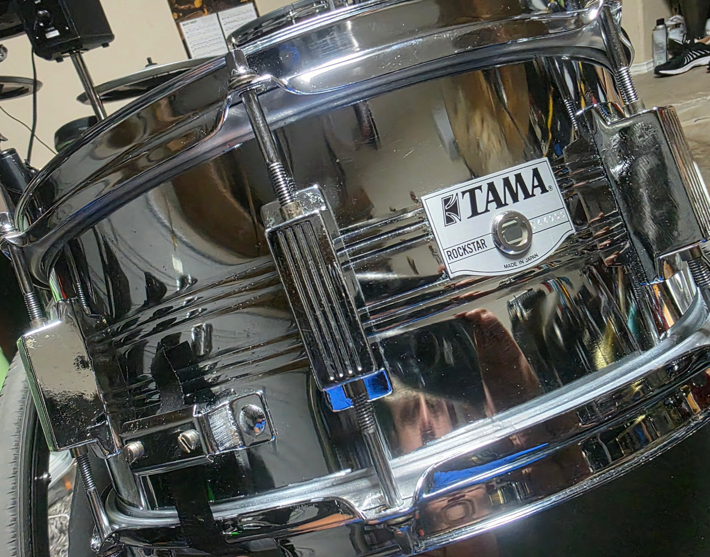 Tama 14x6.5 Rockstar Steel Snare Drum w/ internal muffler - Japan MIJ