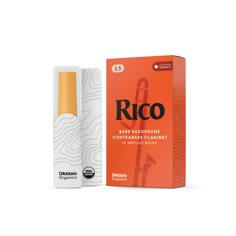 Rico by D'Addario Contrabass Clarinet / Bass Saxophone Reeds, Strength 2.5, 10-pack