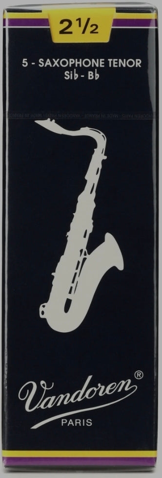 Vandoren Traditional Tenor Saxophone Reeds Strength 2.5, Box of 5