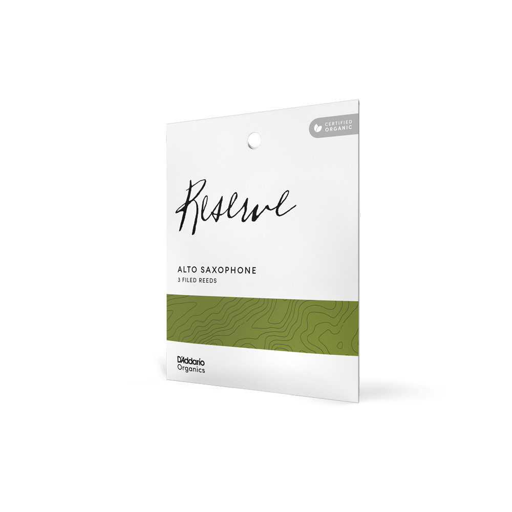 D'Addario Organic Reserve Classic Alto Sax Reeds, Strength 3.0, 3-pack Filed Reeds