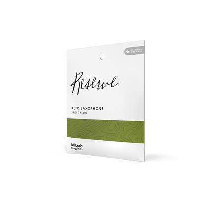 D'Addario Organic Reserve Classic Alto Sax Reeds, Strength 3.0, 3-pack Filed Reeds