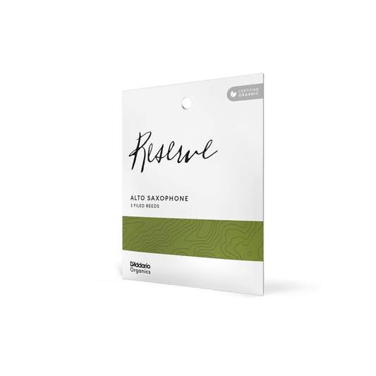 D'Addario Organic Reserve Classic Alto Sax Reeds, Strength 3.0, 3-pack Filed Reeds