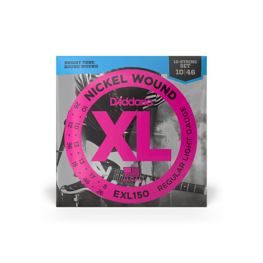 D'Addario 10-46 Regular Light XL Nickel Electric Guitar 12 String Set (EXL150)