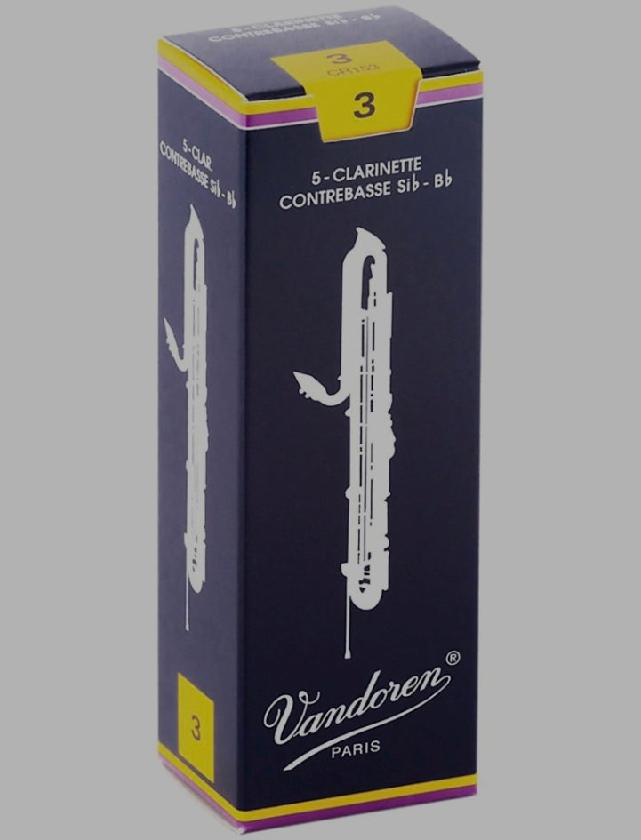 Vandoren Traditional Contra-Alto/Contrabass Clarinet Reeds Strength 3; Box of 5