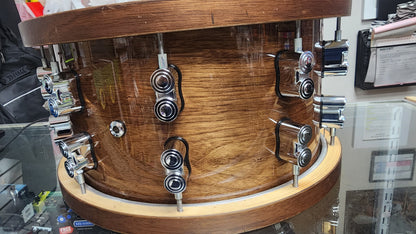 PDP by DW Limited-Edition Dark Stain Maple and Walnut Snare w/ Walnut Hoops 14 x 7.5 in.