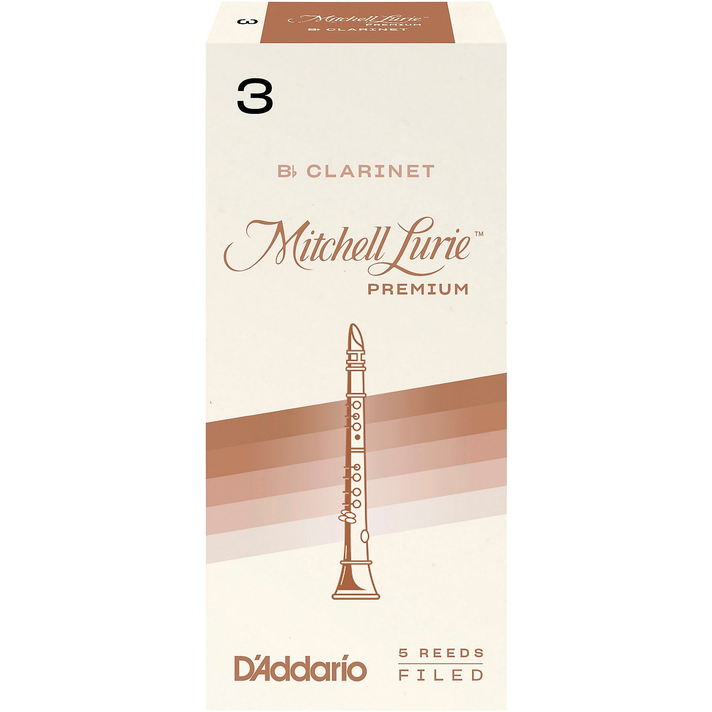 Royal Mitchell Lurie Organic Bb Clarinet Reeds Strength 3.0, Individually-Sealed, 5-Pack