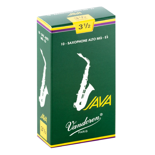 Vandoren JAVA Alto Saxophone Reeds Strength - 3.5, Box of 10