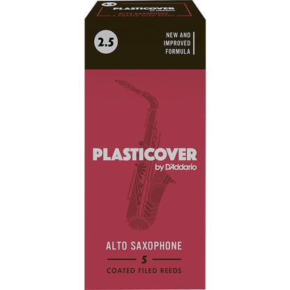 Plasticover by D'Addario Alto Saxophone Reeds Strength 2.5, 5-Pack