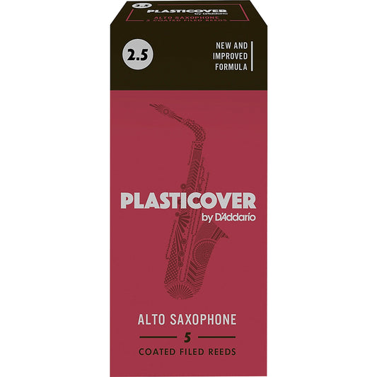 Plasticover by D'Addario Alto Saxophone Reeds Strength 2.5, 5-Pack