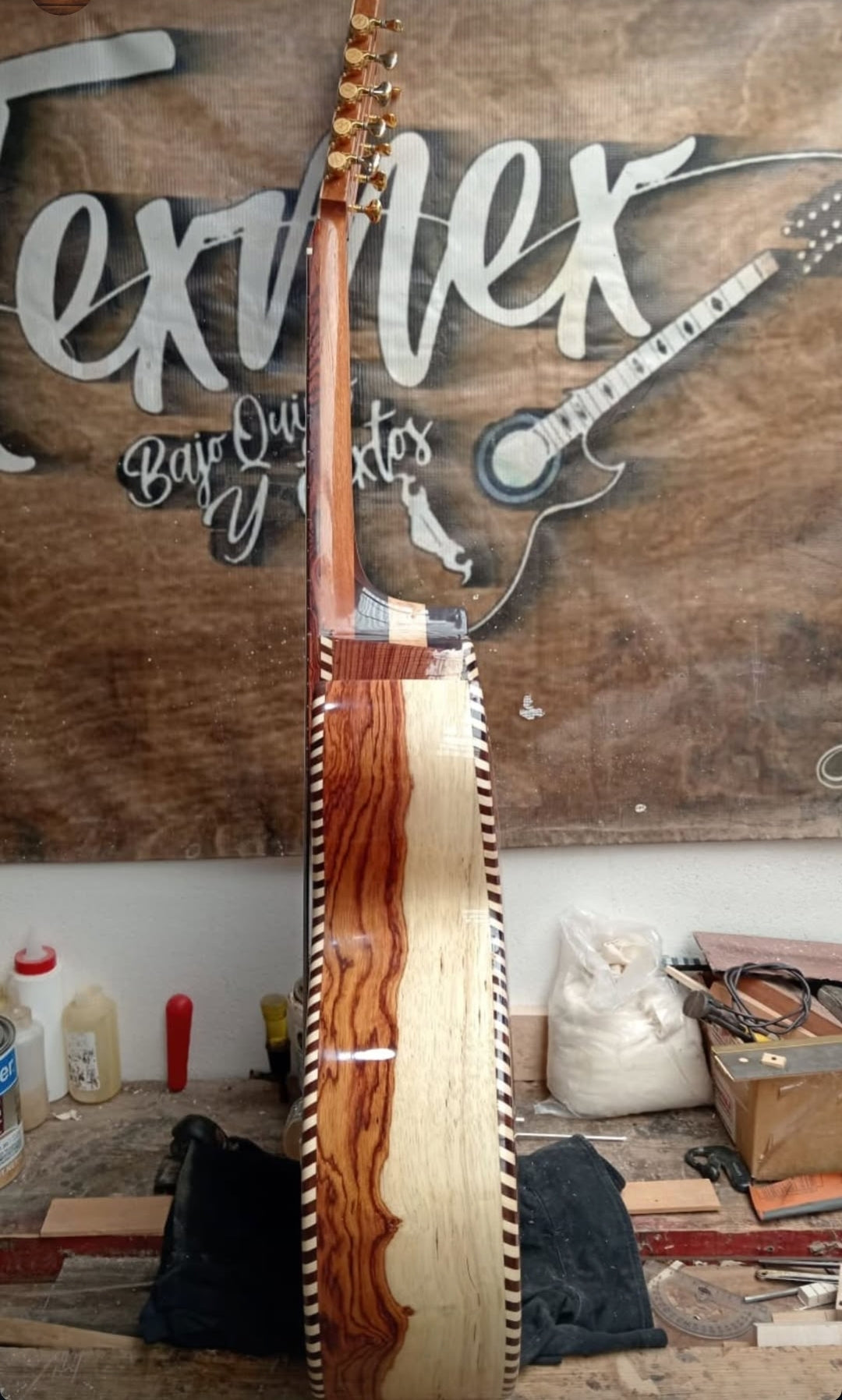 Tex-Mex Bajo Quinto (Palo Escrito Front/Back & sides ) - FREE custom case included!