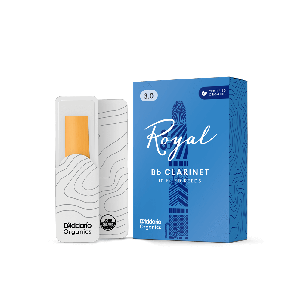 D'Addario Royal Organic Bb Clarinet Reeds Strength 3.0, Individually-Sealed, 10-Pack
