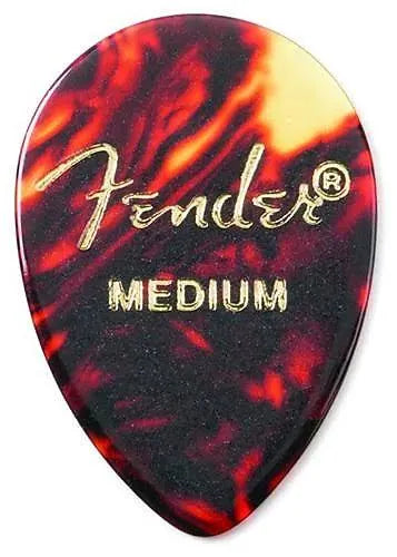 Fender 358 Shape Classic Celluloid Teardrop Guitar Picks 358-800 Shell Medium 5PK